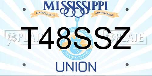 T48SSZ Mississippi License Plate