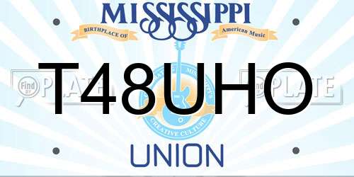 T48UHO Mississippi License Plate