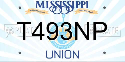 T493NP Mississippi License Plate