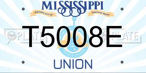 T5008E Mississippi License Plate