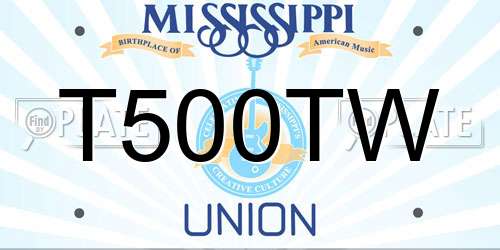 T500TW Mississippi License Plate