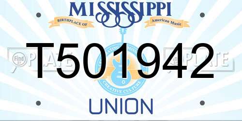 T501942 Mississippi License Plate