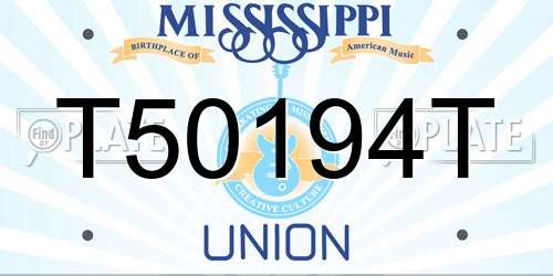 T50194T Mississippi License Plate