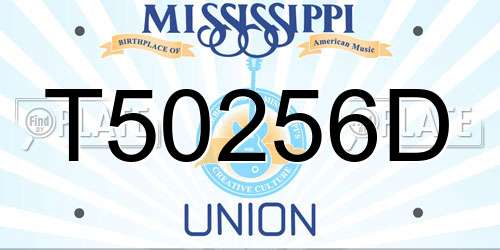 T50256D Mississippi License Plate