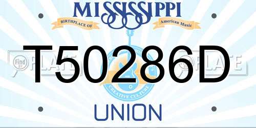 T50286D Mississippi License Plate