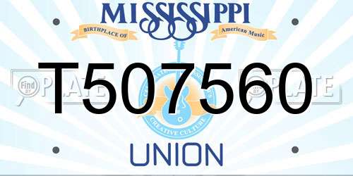T507560 Mississippi License Plate
