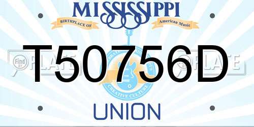 T50756D Mississippi License Plate