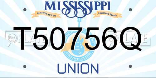 T50756Q Mississippi License Plate
