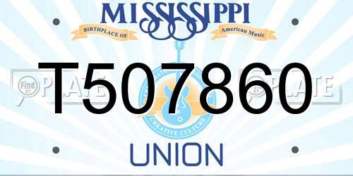 T507860 Mississippi License Plate