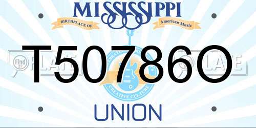 T50786O Mississippi License Plate