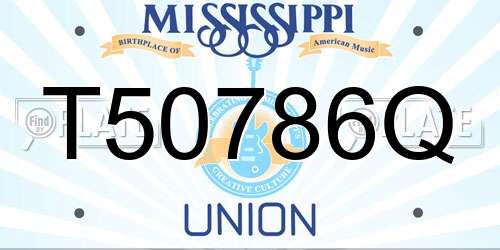 T50786Q Mississippi License Plate