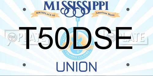 T50DSE Mississippi License Plate