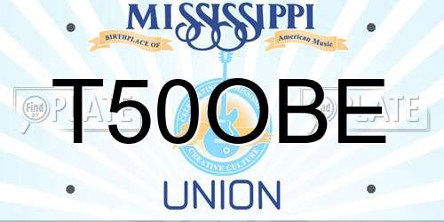 T50OBE Mississippi License Plate