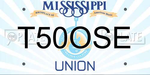 T50OSE Mississippi License Plate