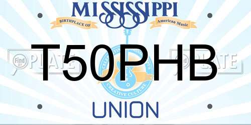 T50PHB Mississippi License Plate
