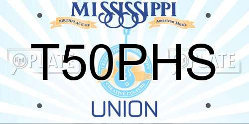 T50PHS Mississippi License Plate