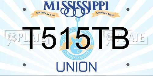T515TB Mississippi License Plate
