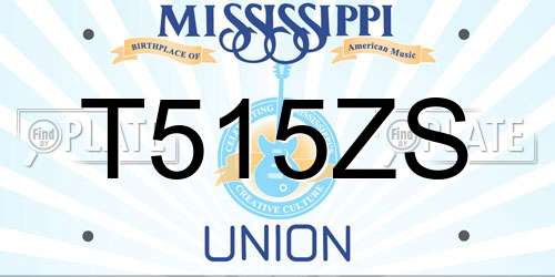 T515ZS Mississippi License Plate