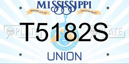 T5182S Mississippi License Plate