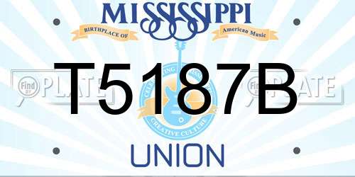 T5187B Mississippi License Plate