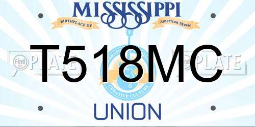T518MC Mississippi License Plate