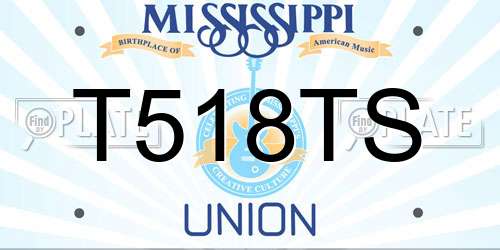 T518TS Mississippi License Plate