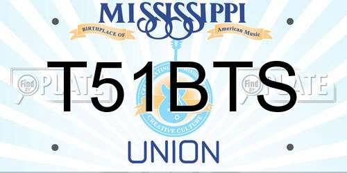 T51BTS Mississippi License Plate