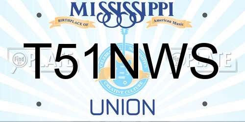 T51NWS Mississippi License Plate