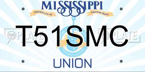 T51SMC Mississippi License Plate