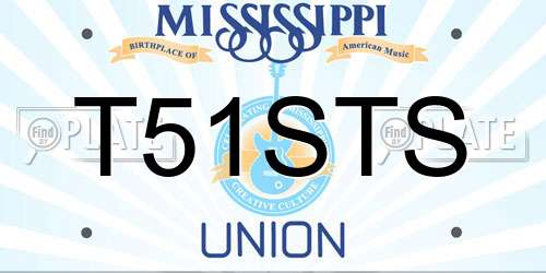 T51STS Mississippi License Plate