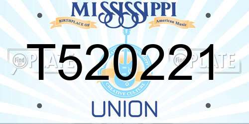T520221 Mississippi License Plate