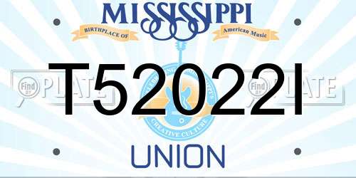T52022I Mississippi License Plate