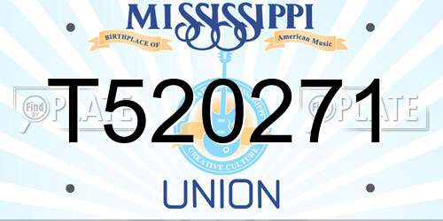 T520271 Mississippi License Plate
