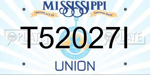 T52027I Mississippi License Plate