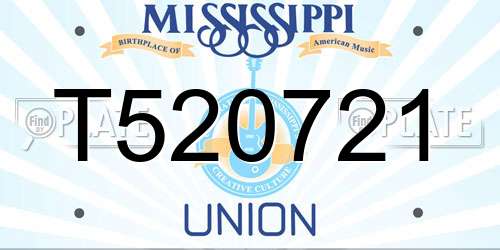 T520721 Mississippi License Plate