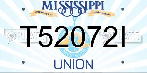 T52072I Mississippi License Plate