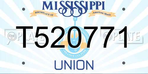 T520771 Mississippi License Plate