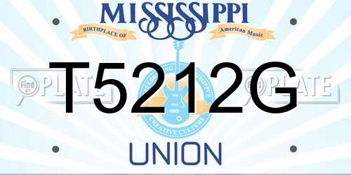 T5212G Mississippi License Plate