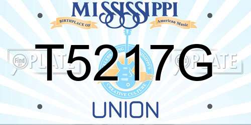 T5217G Mississippi License Plate