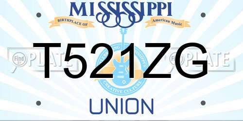 T521ZG Mississippi License Plate