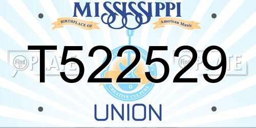 T522529 Mississippi License Plate