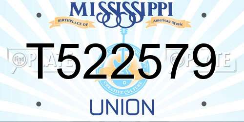 T522579 Mississippi License Plate