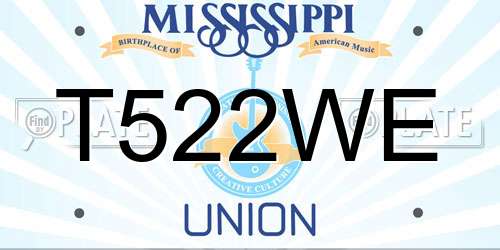 T522WE Mississippi License Plate