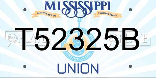 T52325B Mississippi License Plate