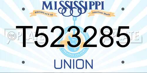 T523285 Mississippi License Plate