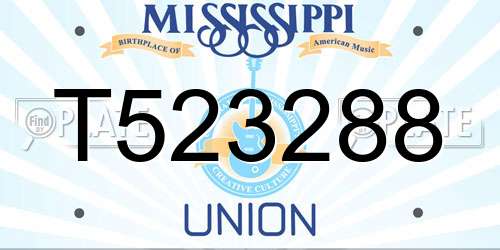 T523288 Mississippi License Plate