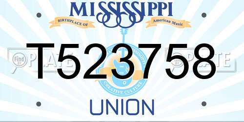 T523758 Mississippi License Plate