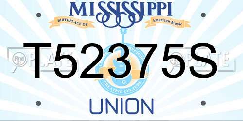 T52375S Mississippi License Plate