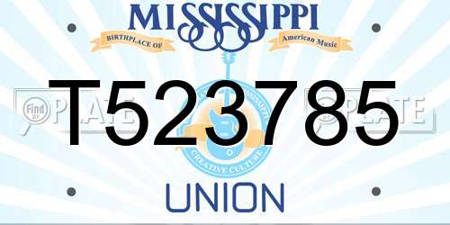 T523785 Mississippi License Plate