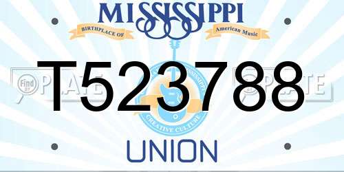 T523788 Mississippi License Plate